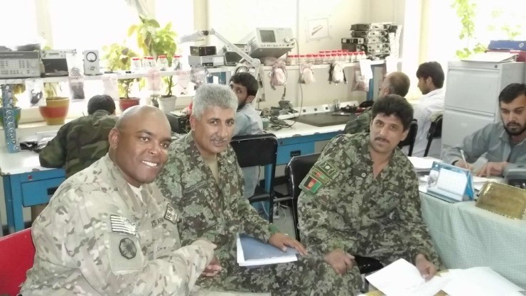 Larry McClelland served as Senior Enlisted Advisor of Regional Support Command Capital in Camp Phoenix, Afghanistan in 2012 teaching logistics to the Afghans.