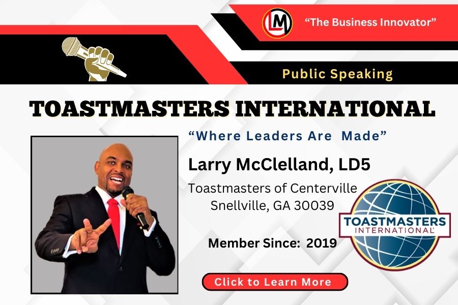 Member of the Toastmasters of Centerville.